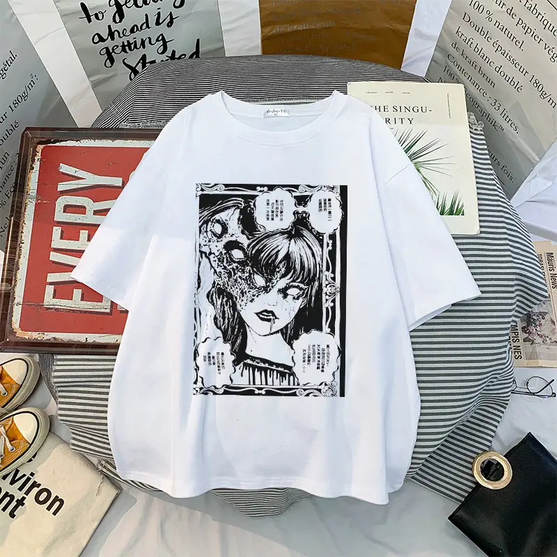 Women Punk Graphic T-Shirt Black Loose Summer Harajuku - Image 5