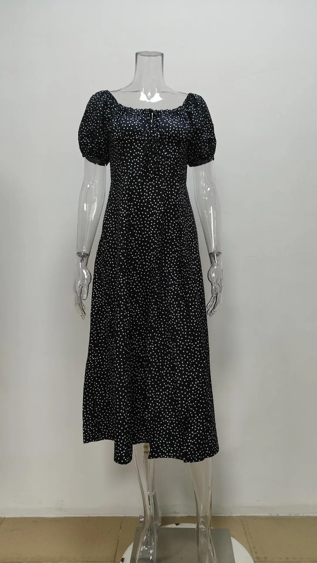 2026 Spring Floral Slit Dress Women Square Neck — feature 28