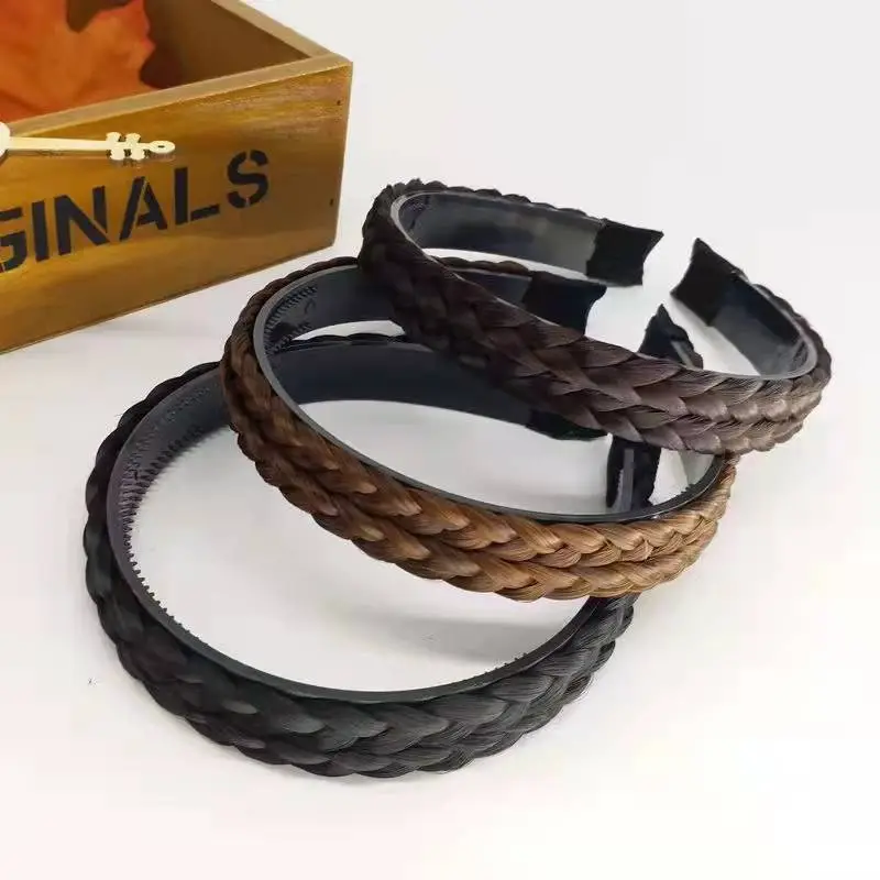 Sweet Loose Fishbone Braided Hair Band Brown - Image 7