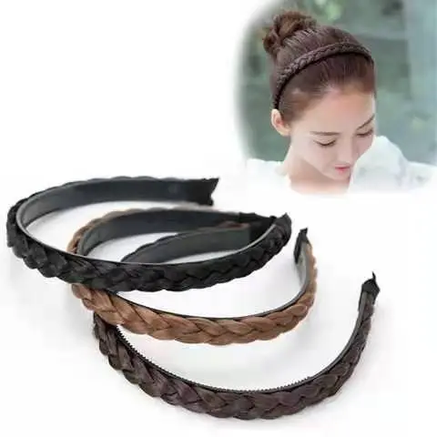 Sweet Loose Fishbone Braided Hair Band Brown - Image 8