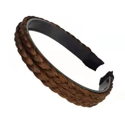 Sweet Loose Fishbone Braided Hair Band Brown - Image 3