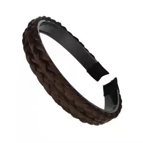 Sweet Loose Fishbone Braided Hair Band Brown - Image 2