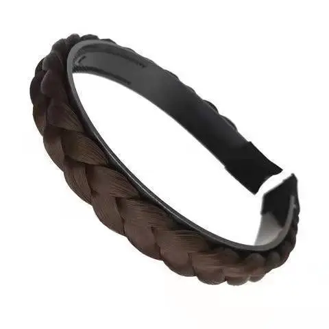 Sweet Loose Fishbone Braided Hair Band Brown - Image 5