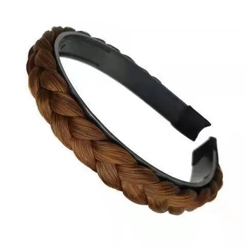 Sweet Loose Fishbone Braided Hair Band Brown - Image 6