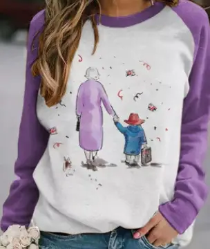 Rabbit Print Long Sleeve Sweatshirt Women Pink - Image 21