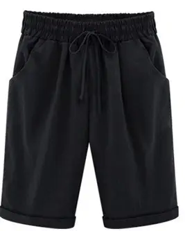 Women's Olive Green Thin Mid-Length Pants Plus Size - Image 2