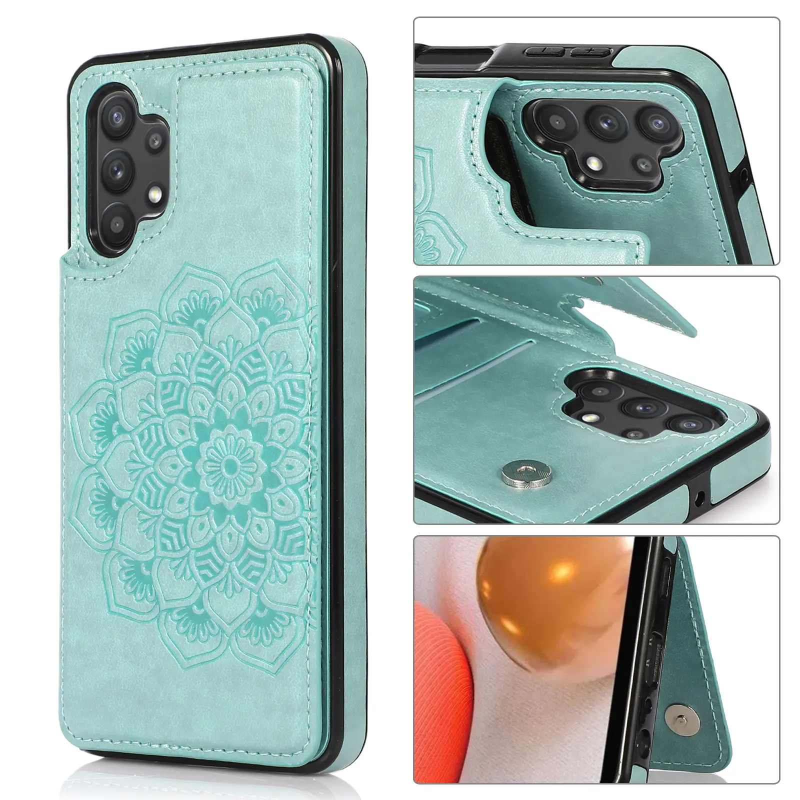 Samsung A72 Magnetic Phone Case Blue Solid Color - Image 6