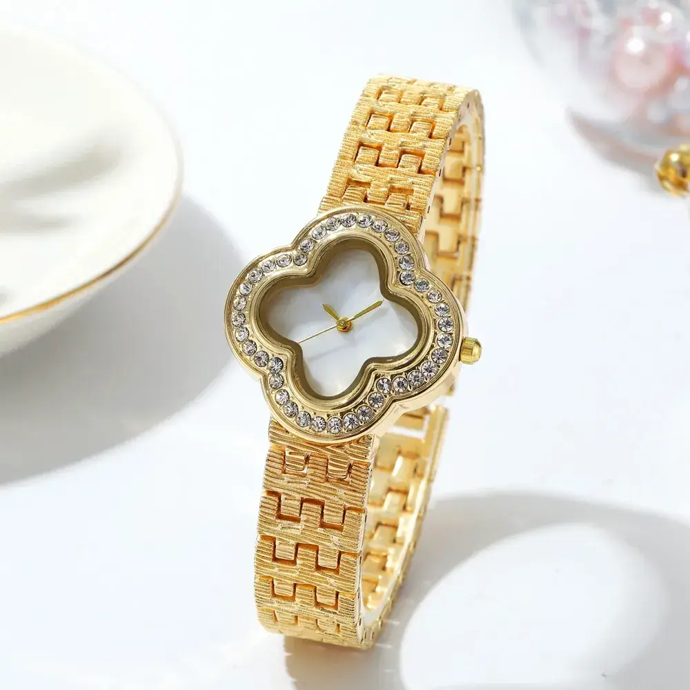 Korean Style Four-Leaf Clover Diamond Watch for Women - Image 7