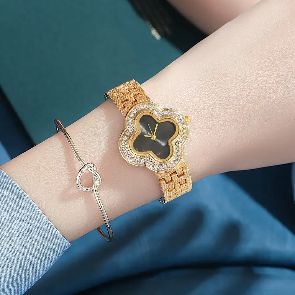 Korean Style Four-Leaf Clover Diamond Watch for Women - Image 8