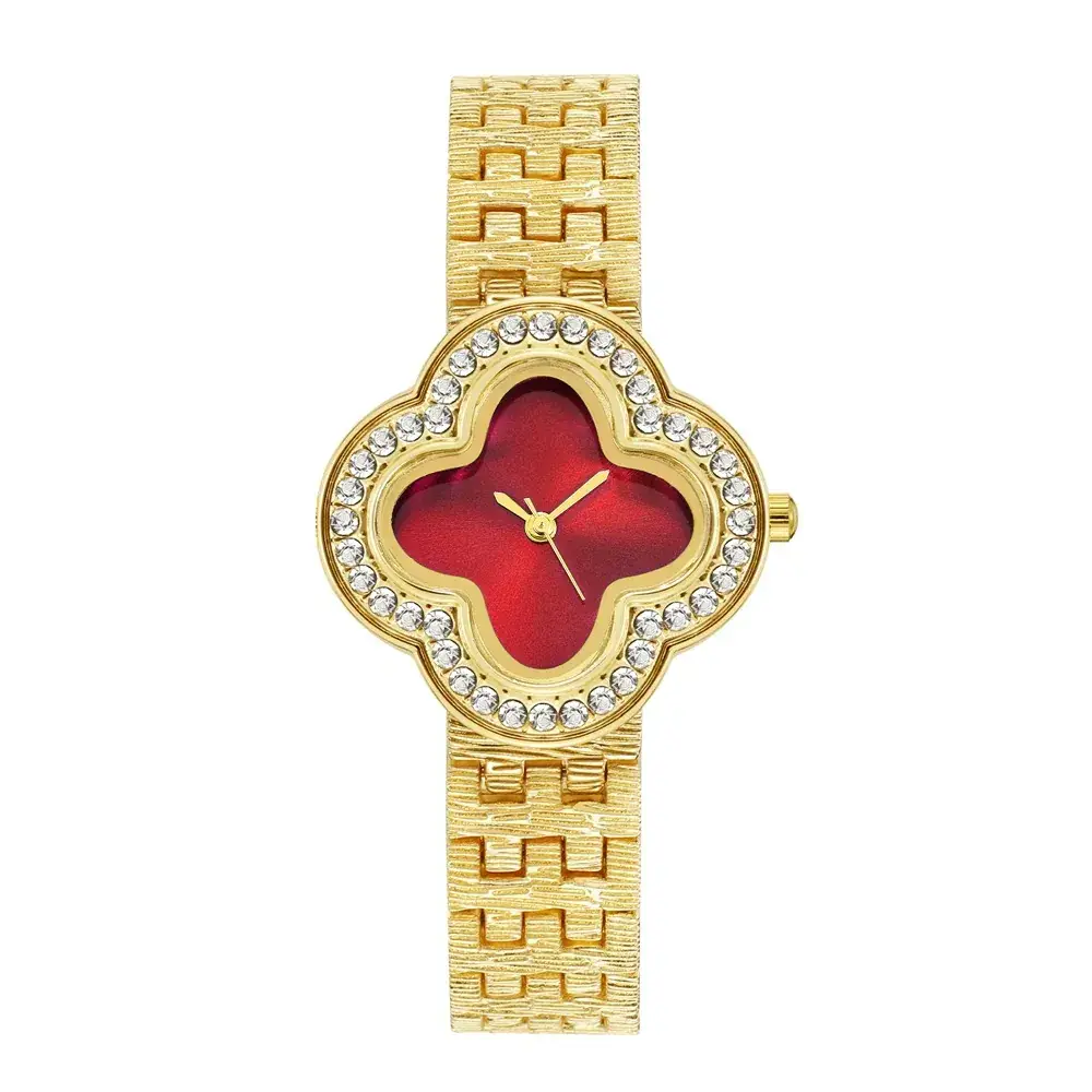 Korean Style Four-Leaf Clover Diamond Watch for Women - Image 2