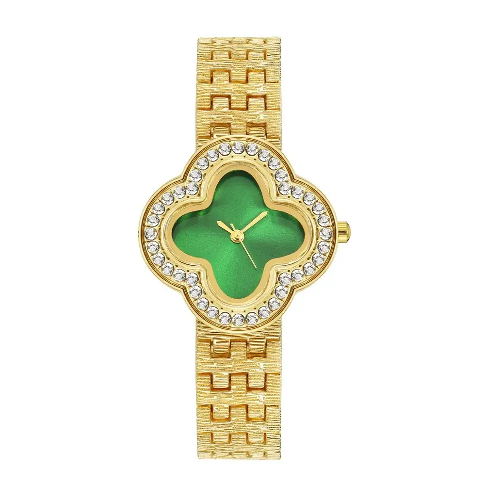 Korean Style Four-Leaf Clover Diamond Watch for Women - Image 3