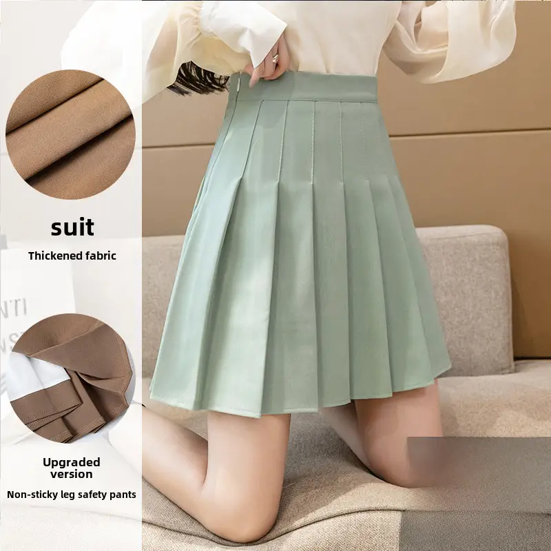 Women Slimming Navy Blue Pleated Skirt 17-30