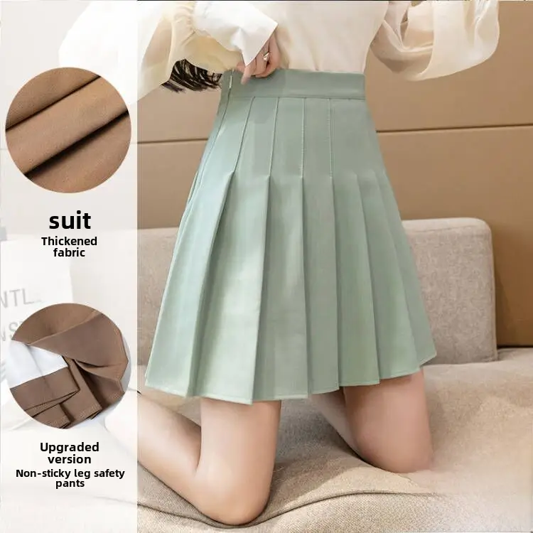 Women Slimming Navy Blue Pleated Skirt 17-30