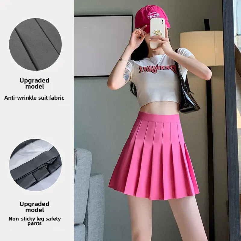 Women Slimming Navy Blue Pleated Skirt 17-30