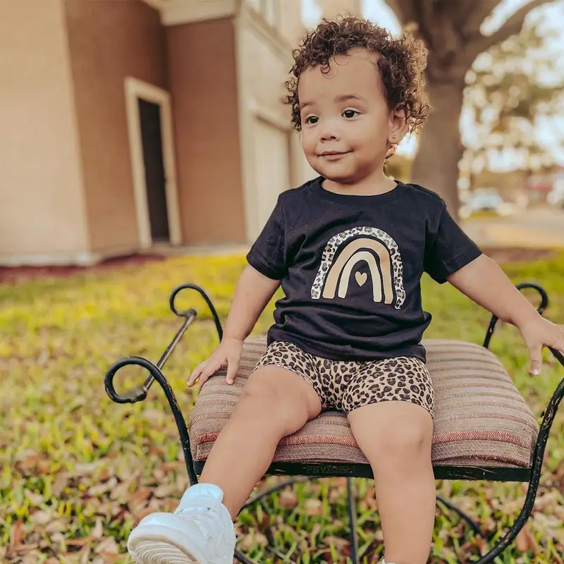 Boy Printed Leopard Shorts T-Shirt Set for Kids - Image 4
