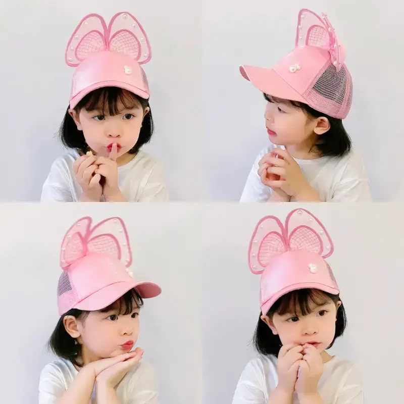 Baby Lady Cap with Bow Pearl Lace Black - Image 16