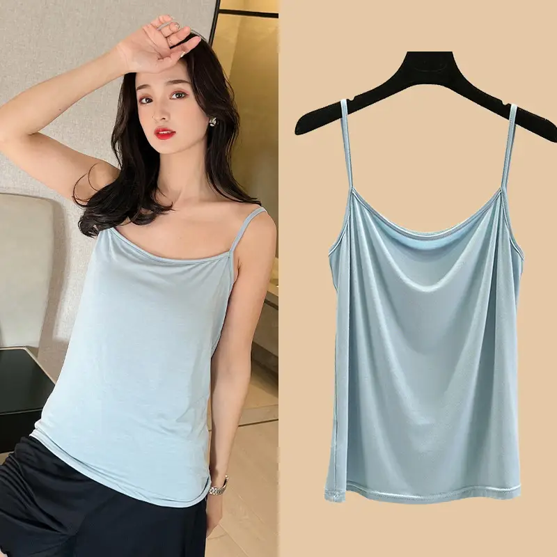 Women's White Modal Camisole Sleeveless Summer Wear - Image 14
