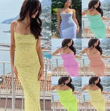 Slim Fit Backless Long Dress Grey for Women — feature 31
