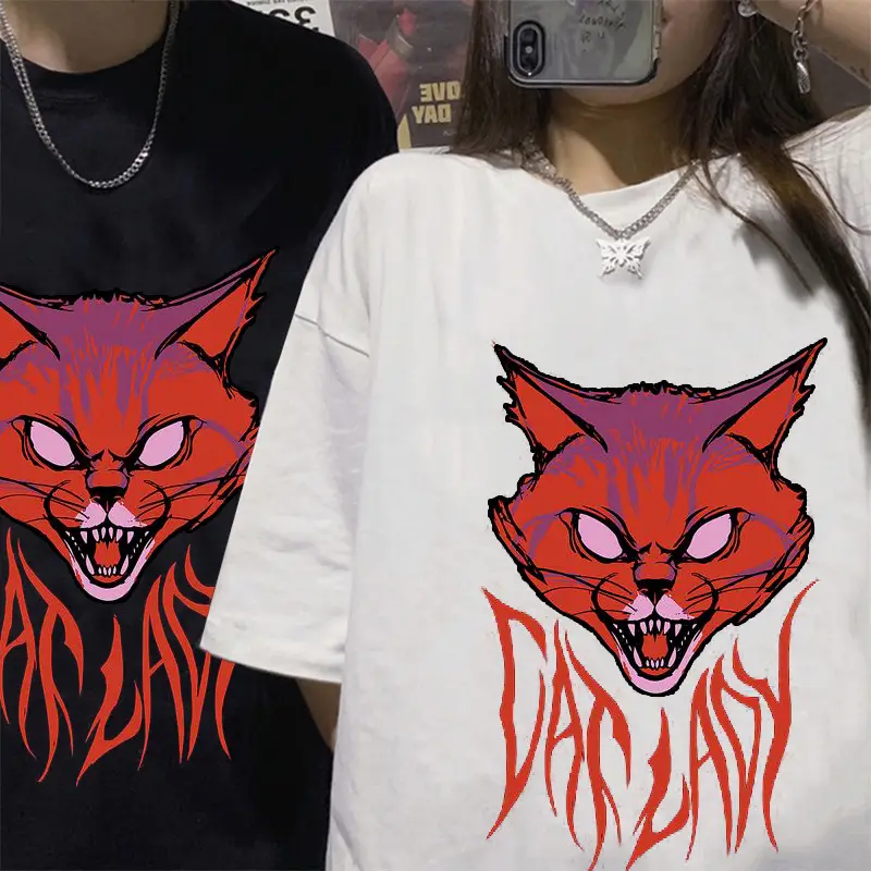 2022 Printed Cat Graphic T-Shirt for Men Women Loose Fit - Image 4