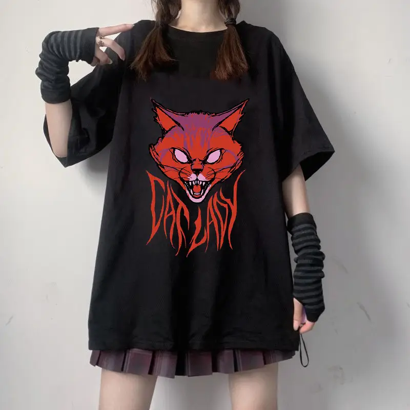 2022 Printed Cat Graphic T-Shirt for Men Women Loose Fit - Image 6