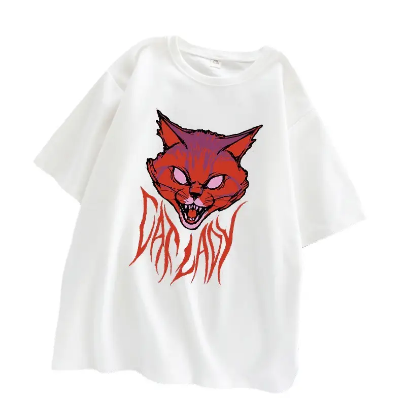 2022 Printed Cat Graphic T-Shirt for Men Women Loose Fit - Image 8