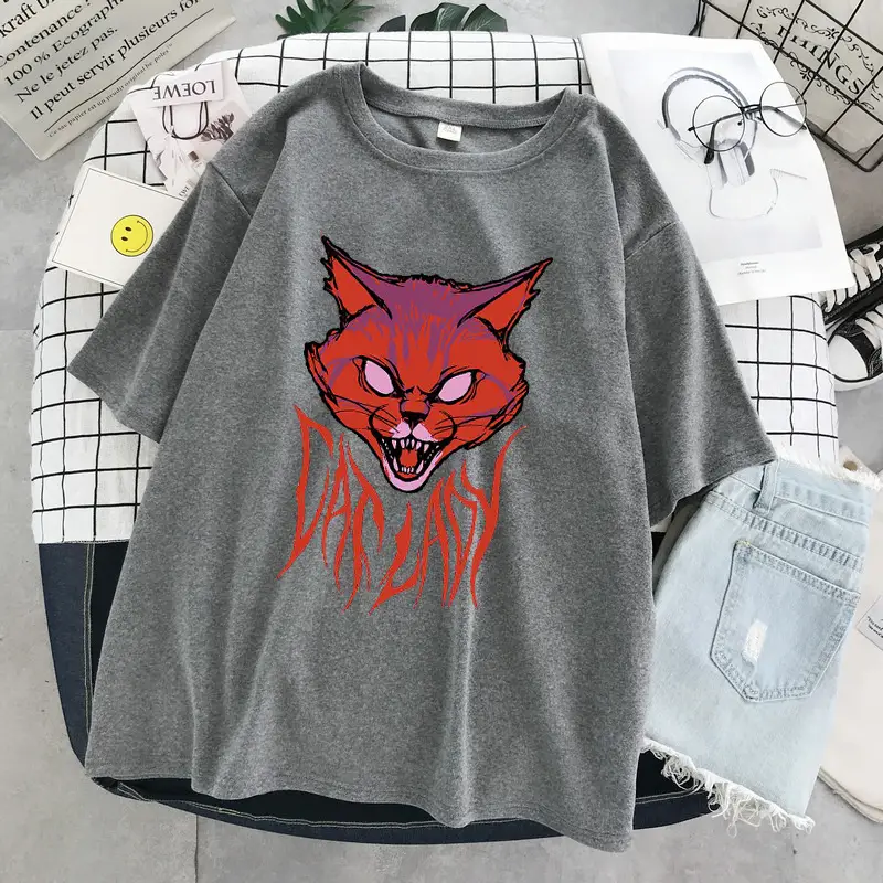 2022 Printed Cat Graphic T-Shirt for Men Women Loose Fit - Image 2
