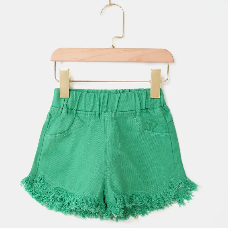 White Korean Style Fringed Shorts for Girls Medium to XL
