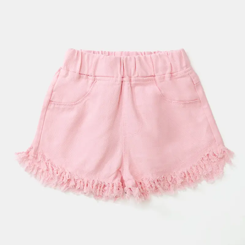 White Korean Style Fringed Shorts for Girls Medium to XL