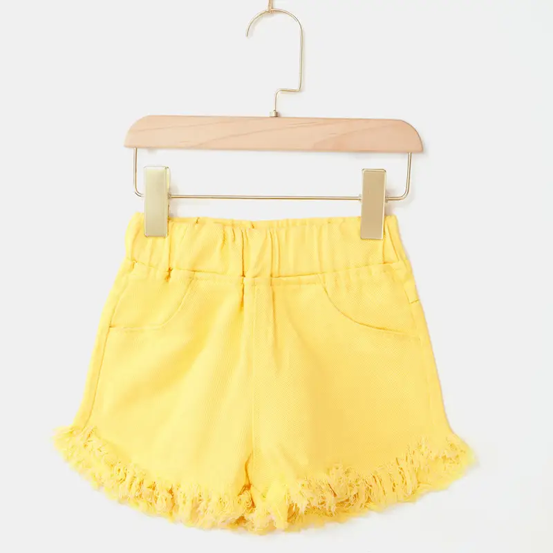 White Korean Style Fringed Shorts for Girls Medium to XL