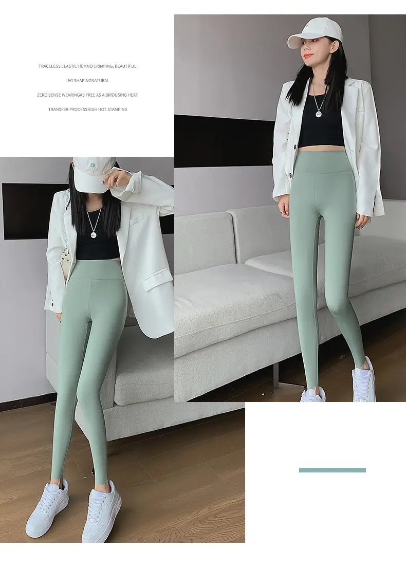 Nine Point Ice Silk Shark Pants Women Pink Slimming Yoga Pants — feature 26