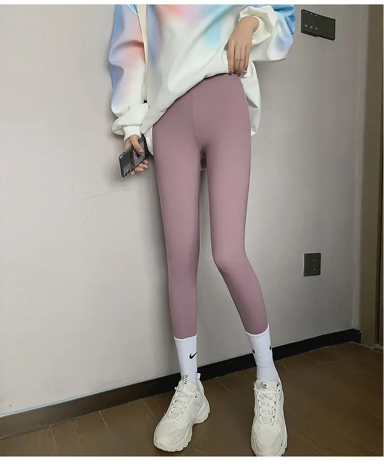 Nine Point Ice Silk Shark Pants Women Pink Slimming Yoga Pants — feature 28