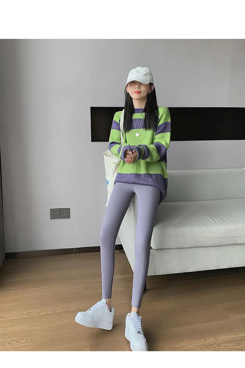 Nine Point Ice Silk Shark Pants Women Pink Slimming Yoga Pants — feature 41