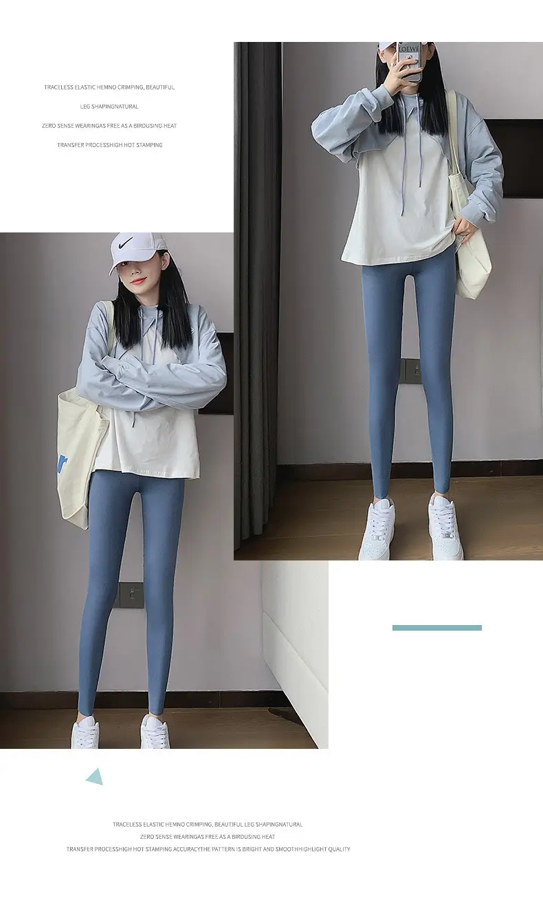 Nine Point Ice Silk Shark Pants Women Pink Slimming Yoga Pants — feature 46