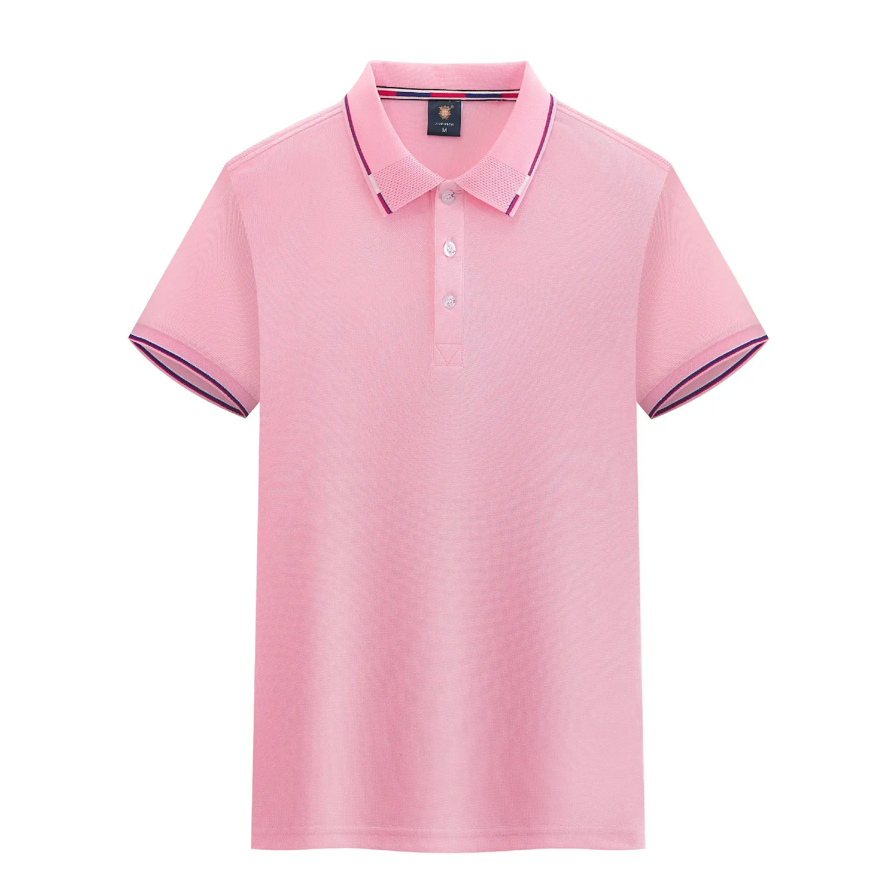 Work Blue Cotton Polo Shirt Summer Spot Print