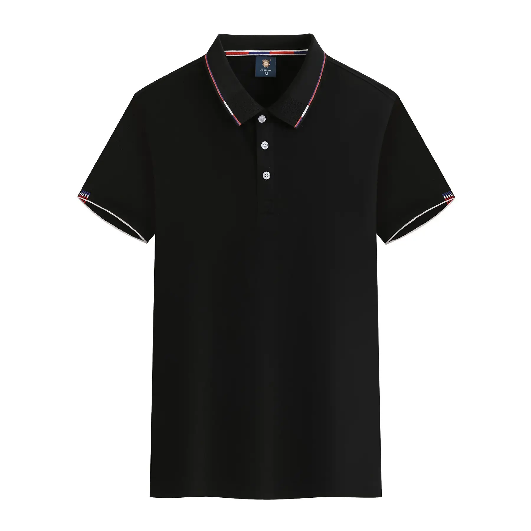 Work Blue Cotton Polo Shirt Summer Spot Print