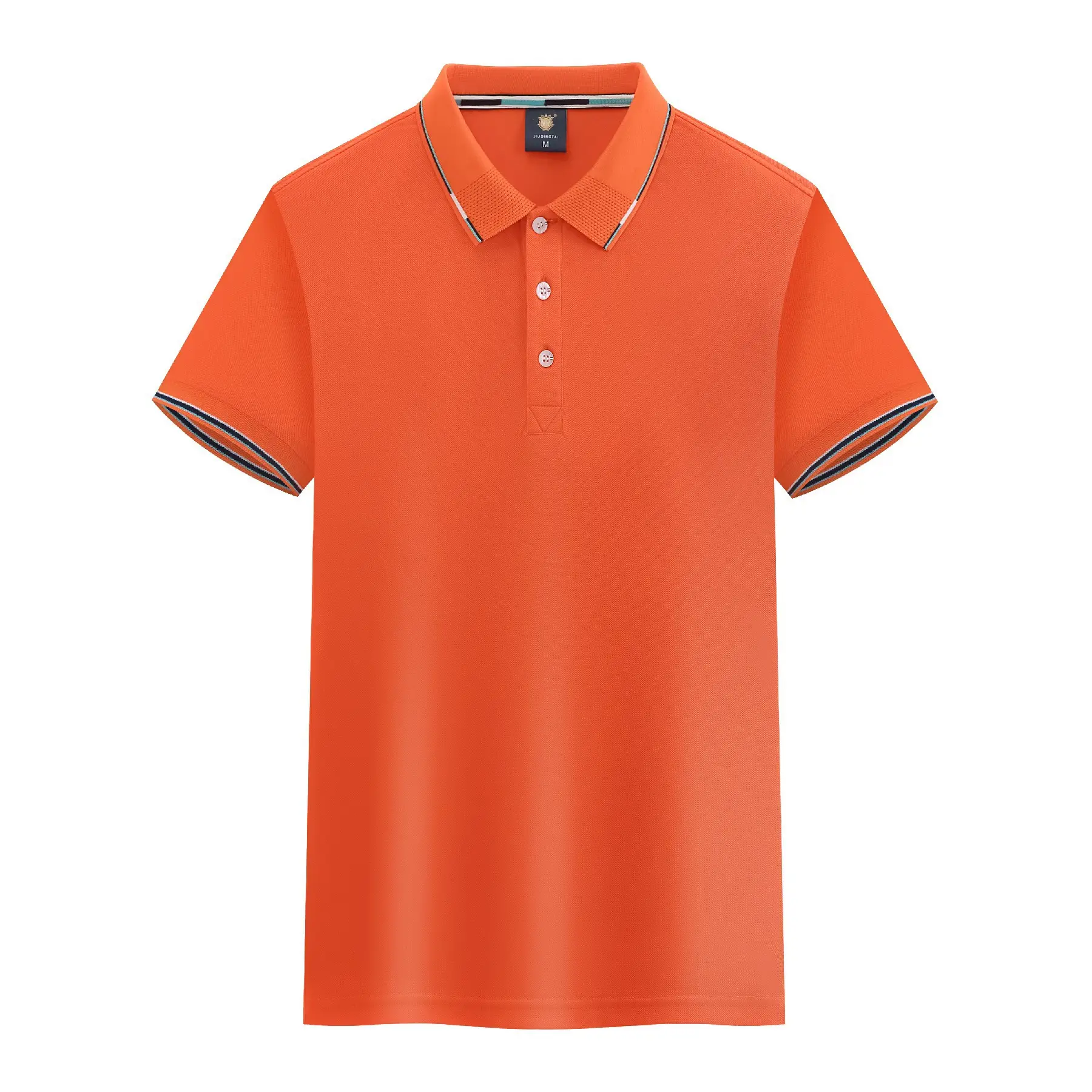 Work Blue Cotton Polo Shirt Summer Spot Print