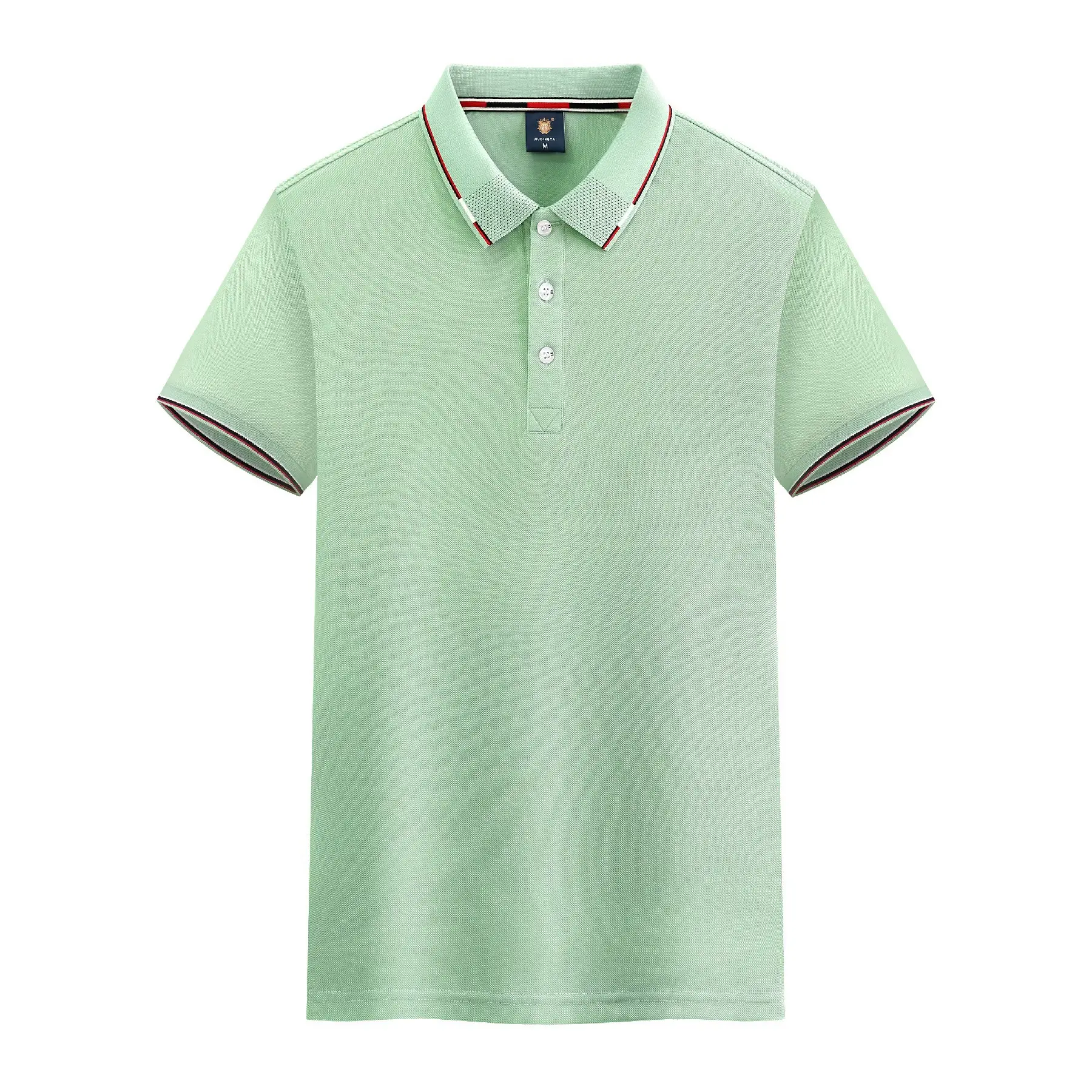 Work Blue Cotton Polo Shirt Summer Spot Print