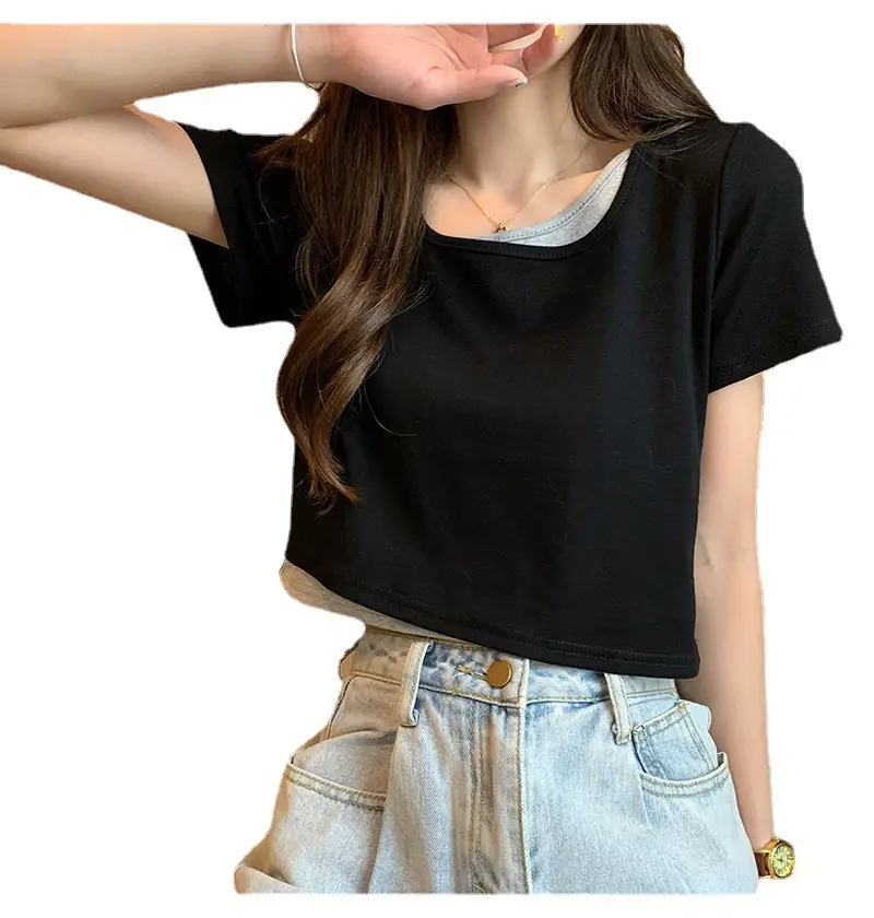 Women Blue Short Sleeve T-Shirt 2026 Summer - Image 8