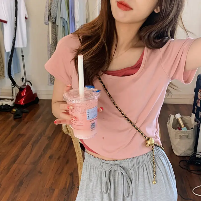 Women Blue Short Sleeve T-Shirt 2026 Summer — feature 12