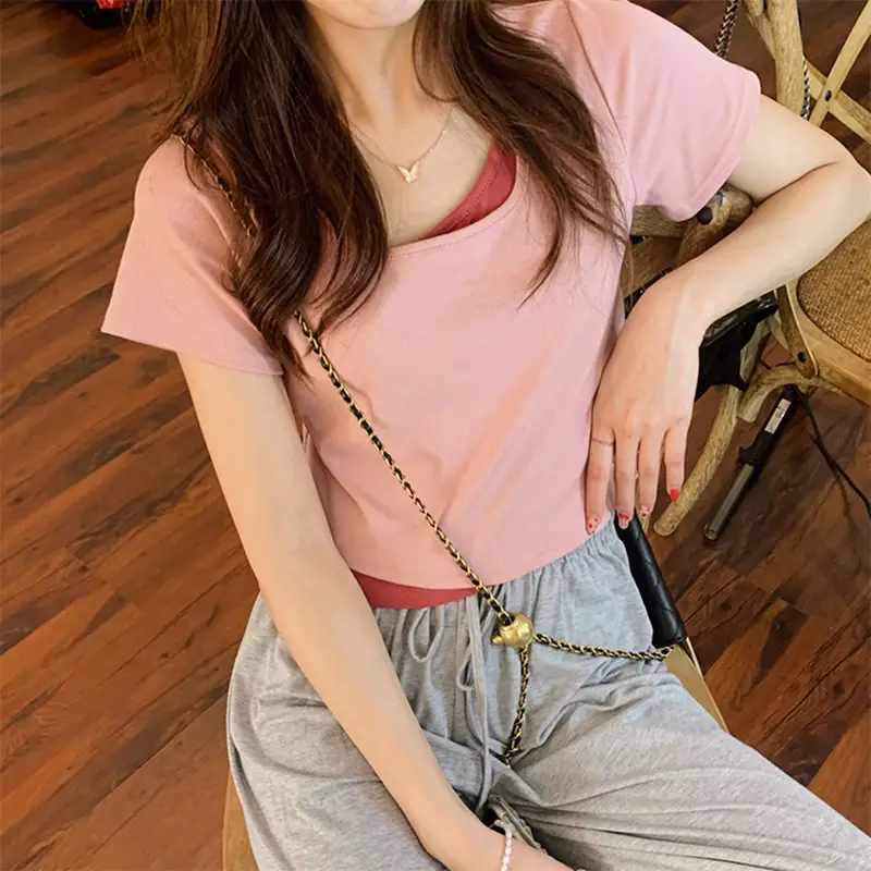 Women Blue Short Sleeve T-Shirt 2026 Summer — feature 13