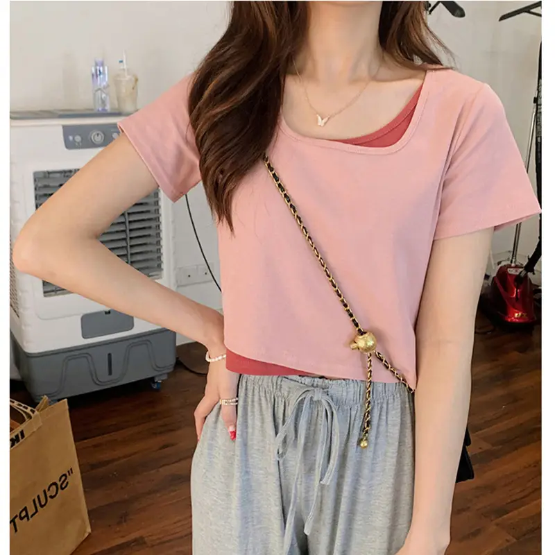 Women Blue Short Sleeve T-Shirt 2026 Summer — feature 15
