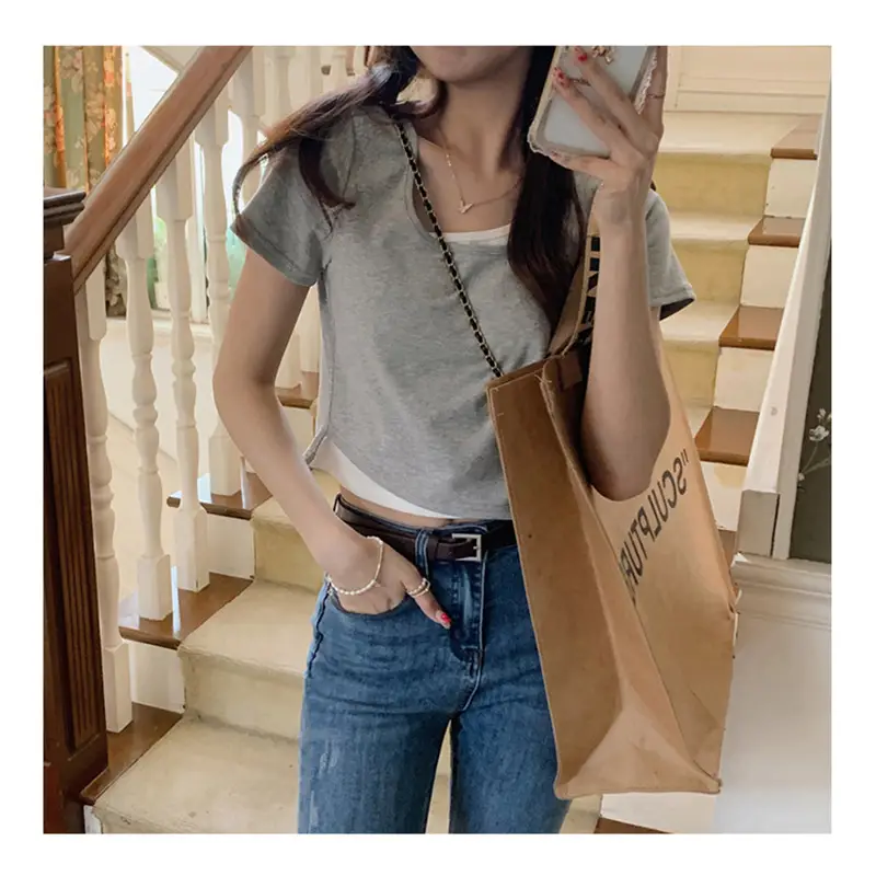 Women Blue Short Sleeve T-Shirt 2026 Summer — feature 17