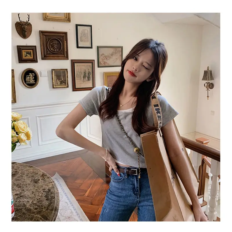 Women Blue Short Sleeve T-Shirt 2026 Summer — feature 18