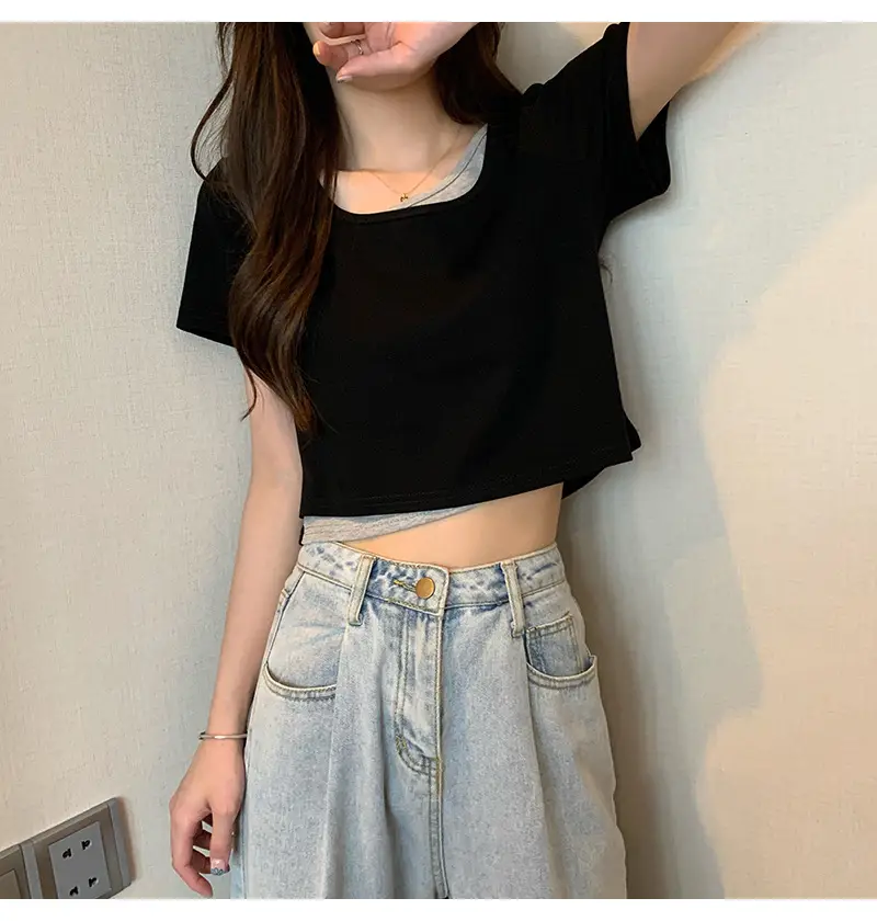Women Blue Short Sleeve T-Shirt 2026 Summer — feature 21
