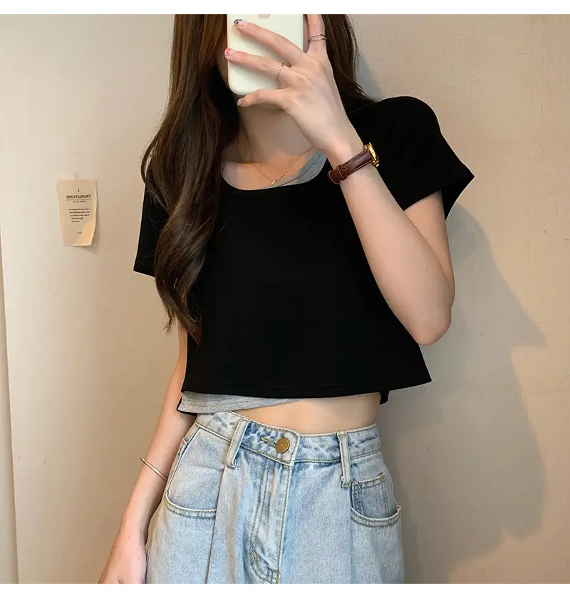 Women Blue Short Sleeve T-Shirt 2026 Summer — feature 23