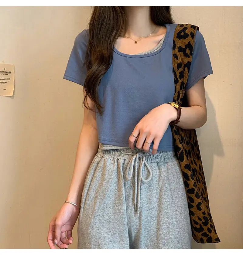 Women Blue Short Sleeve T-Shirt 2026 Summer — feature 25