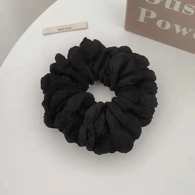 Large Cream Pleated Hair Ring for Women - Image 2