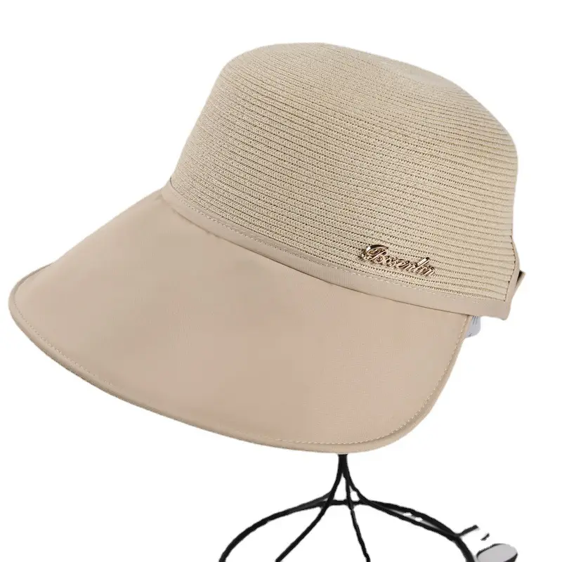 Women Linen Sun Hat Beige UV Protection - Image 11