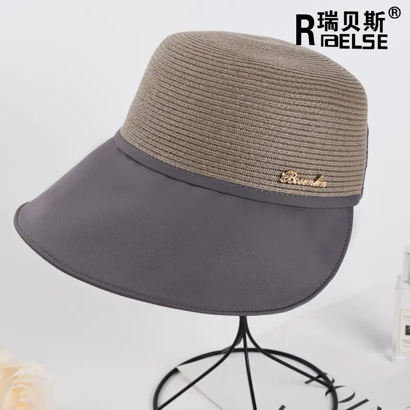 Women Linen Sun Hat Beige UV Protection - Image 4