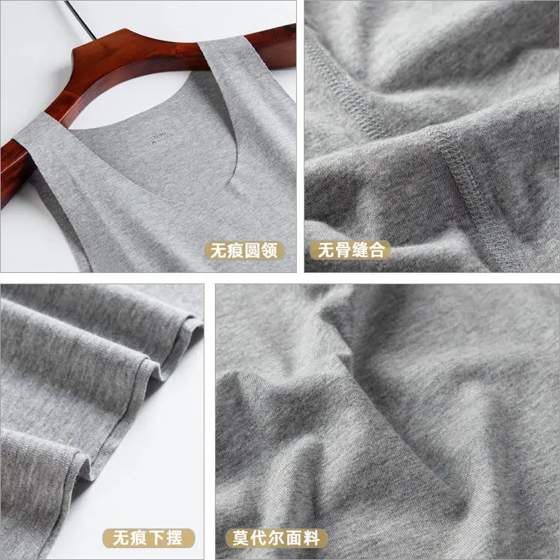 Men's Modal Vest Teal Slim Fit Summer Wear - Image 8